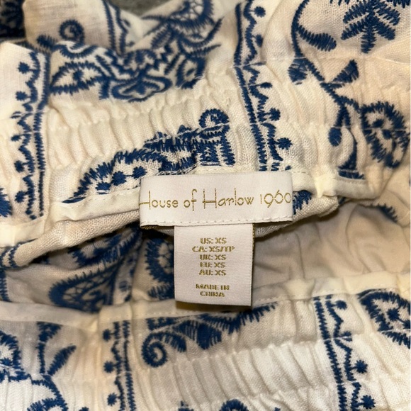 House of Harlow 1960 Cream and Blue Wide Leg pants - Picture 7 of 8